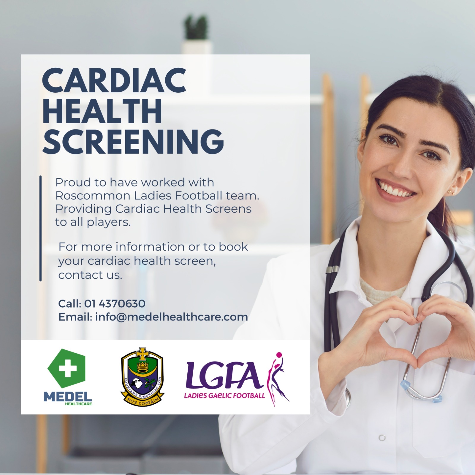 Roscommon Senior LGFA players receive Cardiac Health Screen
